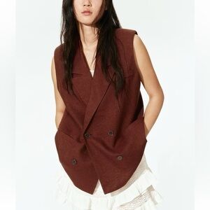 Dark Brown Blazer Vest
